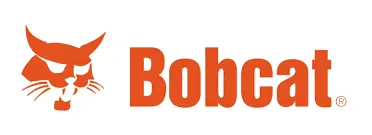 Bobcat logo - orange with white text that says "bobcat" the logo image is of a bobcat. Bobcat are a supplier of telehandlers and other heavy machinery 